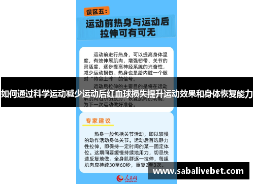 如何通过科学运动减少运动后红血球损失提升运动效果和身体恢复能力